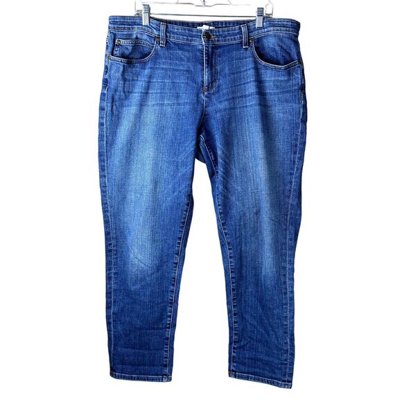 Eileen Fisher Women Sz 16 Denim Straight Leg Blue Jeans Medium Wash Casual Fall - Picture 1 of 9